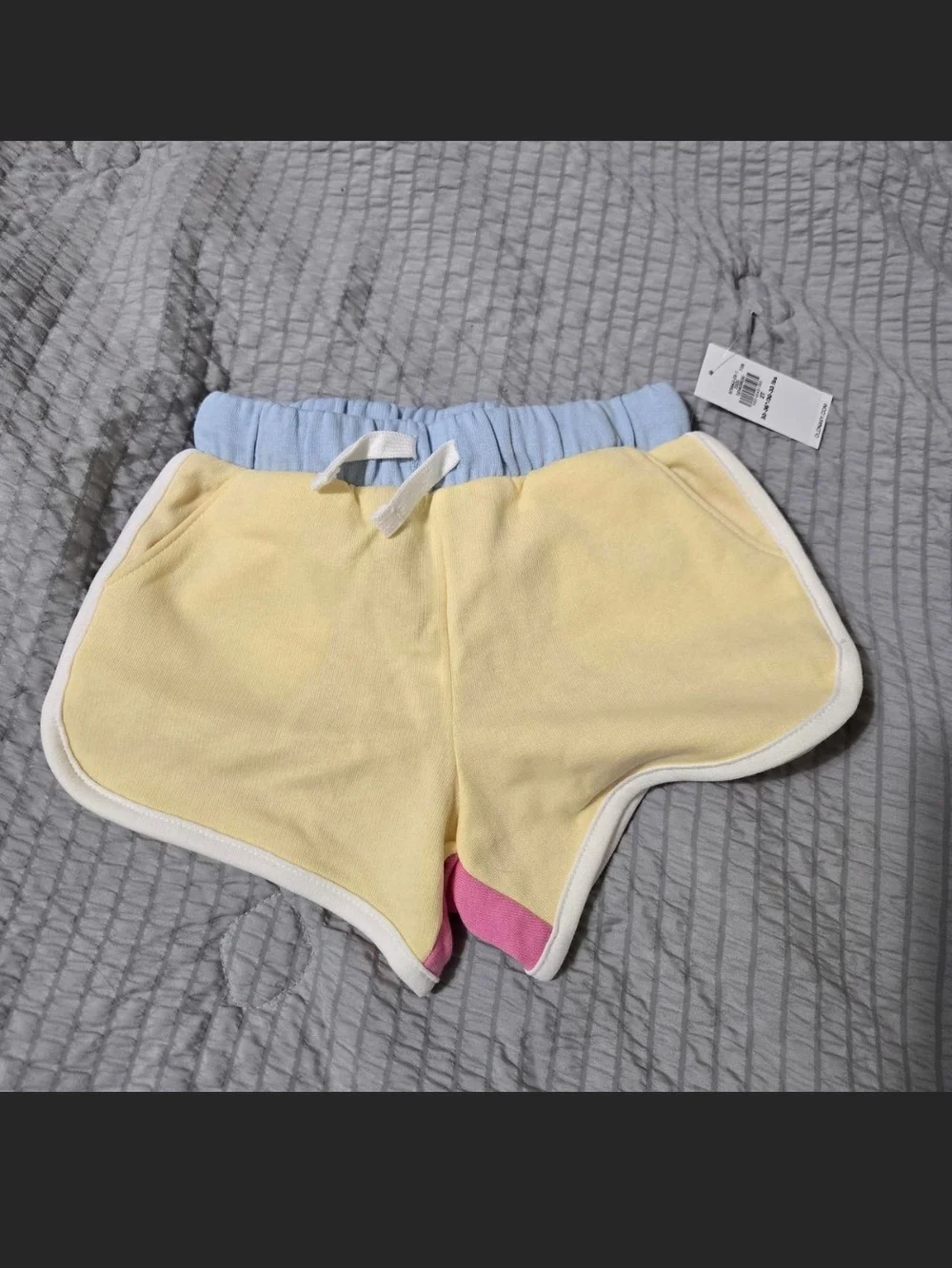Old Navy Girls Pink & Yellow Retro-Trim Shorts Set NWT